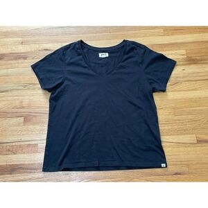 Pact Earth's Favorite T-Shirt Men's M Black Short V-Neck !00% Organic‎ Cotton